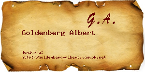 Goldenberg Albert névjegykártya
